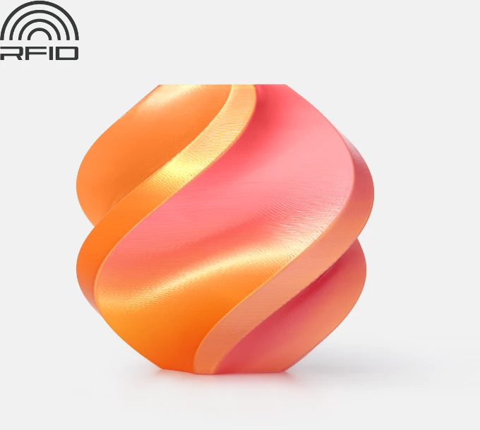 Bambu Lab PLA Silk Dual Color plastikas 1.75mm 1kg – komplekte su daugkartinio naudojimo rite – Midnight Blaze