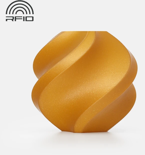 Bambu Lab PLA Sparkle plastikas 1.75mm 1kg - komplekte su daugkartine rite - Classic Gold Sparkle