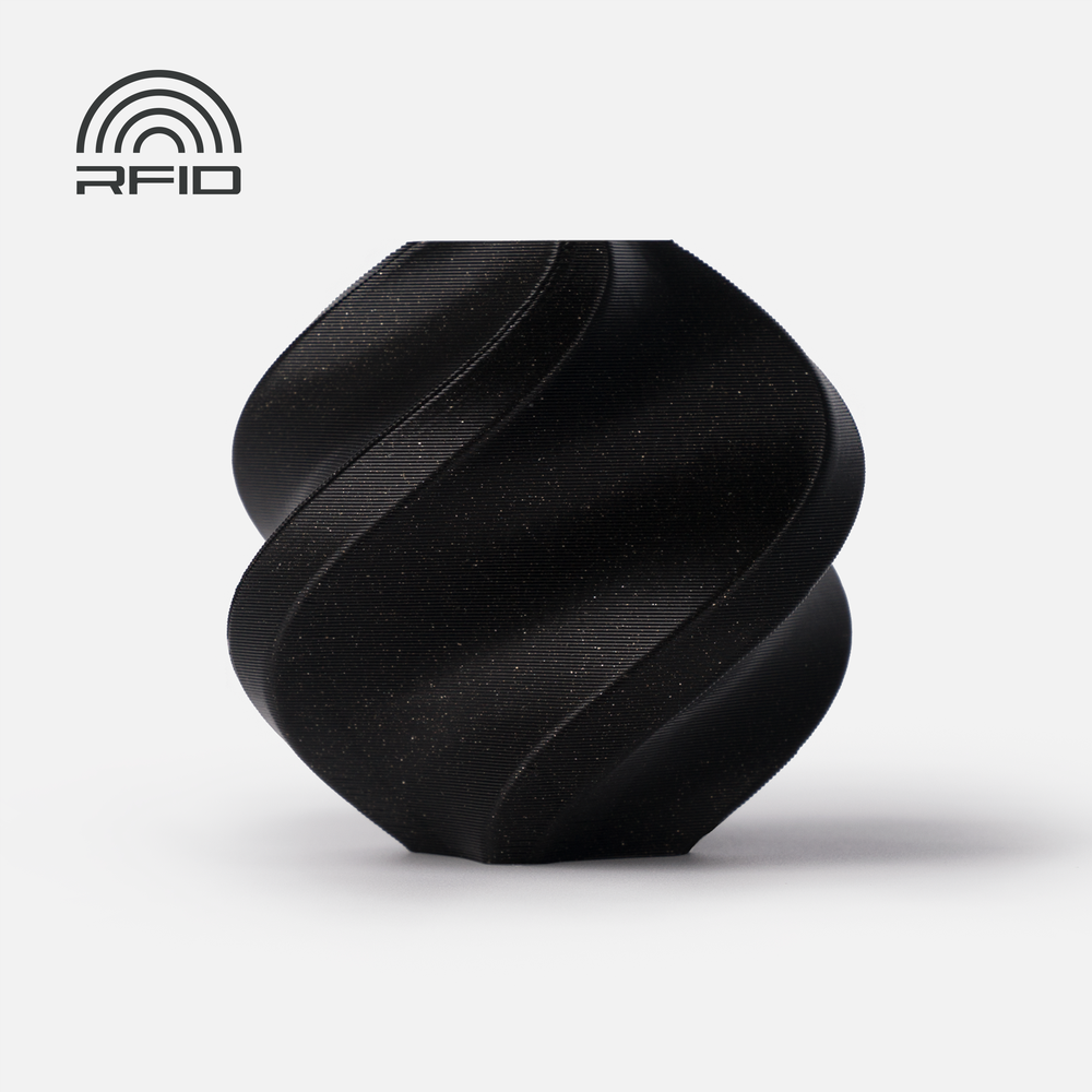 3D Plastikas – Filamentas PLA Sparkle With spool/Su rite Onyx juodos spalvos | 1.75 mm, 1kg | Bambu Lab