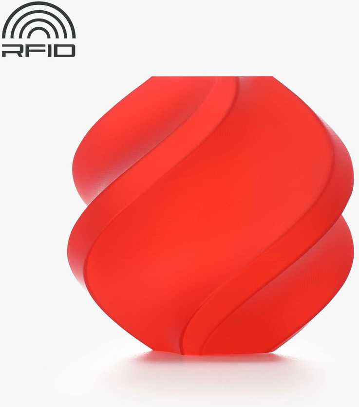 Bambu Lab PLA Translucent plastikas 1.75mm 1kg – pridedama daugkartinio naudojimo ritė – Raudona