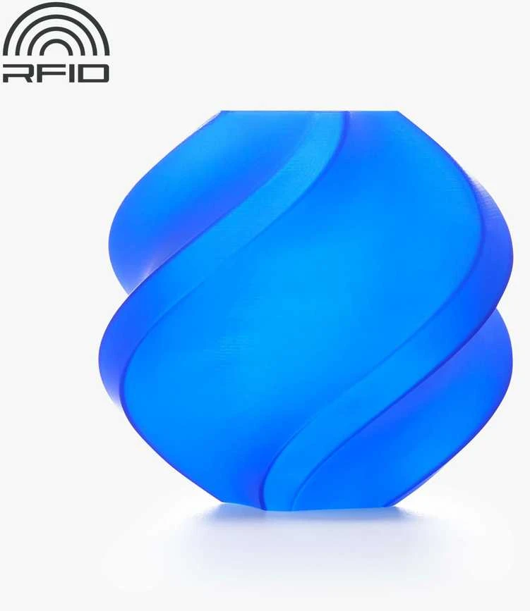 Bambu Lab PLA Ice Blue pavyzdys su RFID žymėjimu