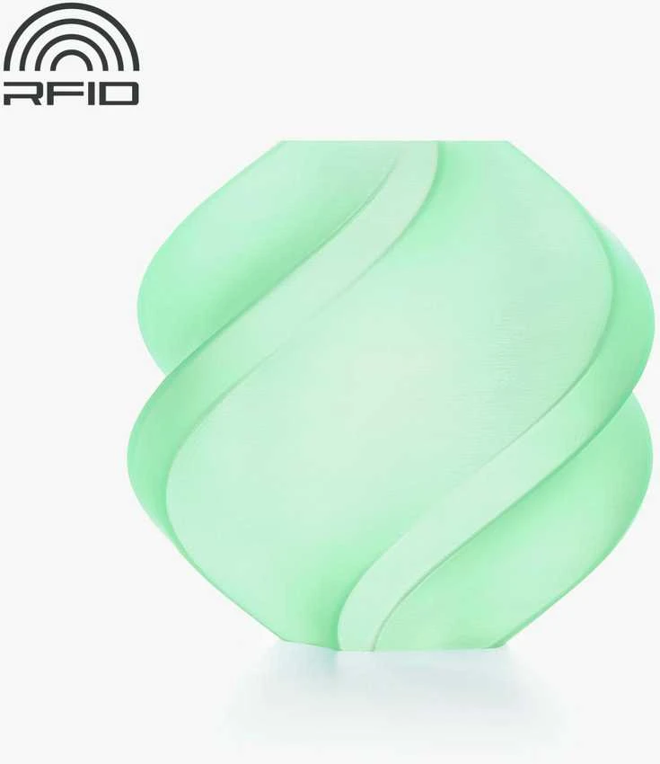 Bambu Lab PLA Translucent plastikas 1.75mm 1kg – pridedama daugkartinio naudojimo ritė – Light Jade