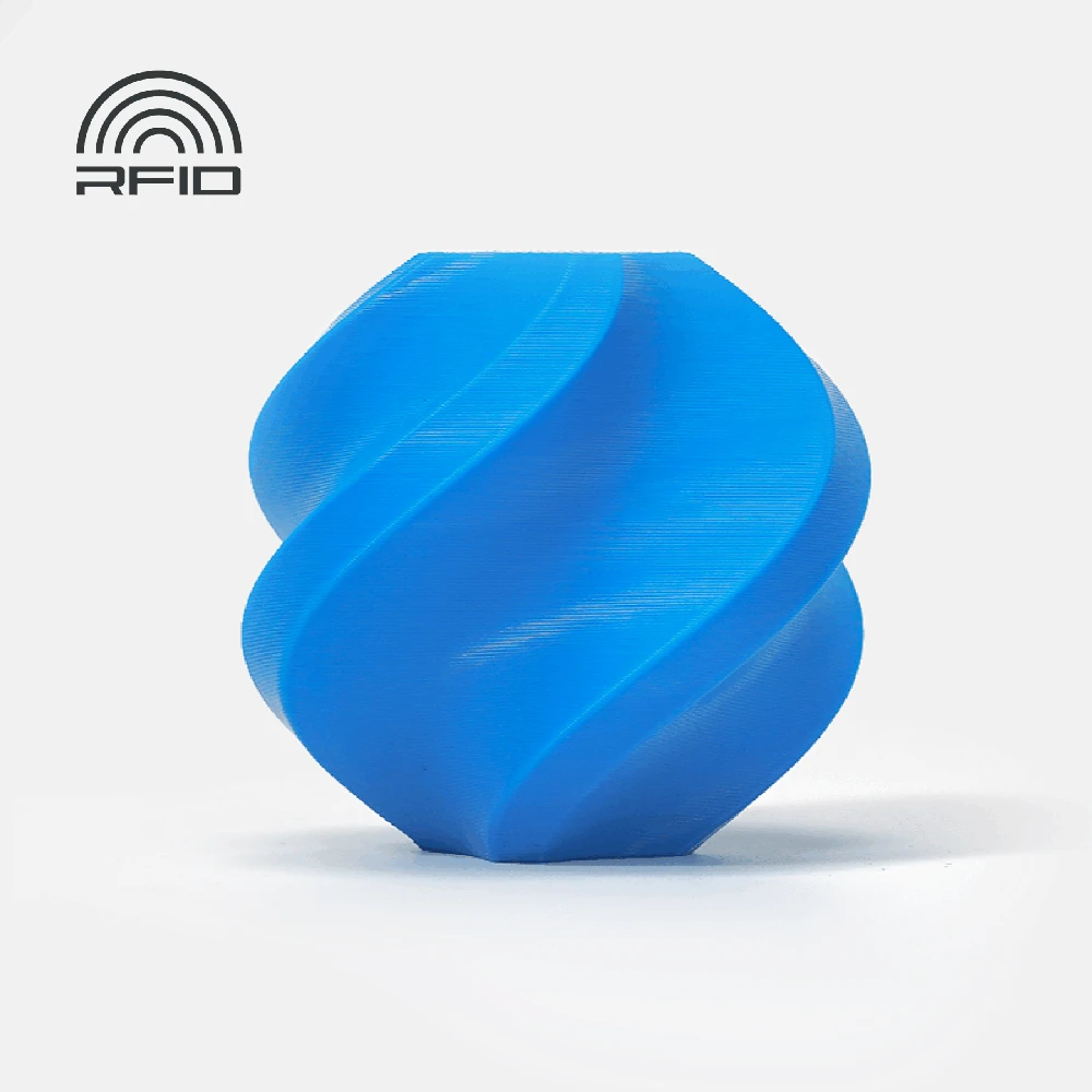 Bambu Lab PLA Basic plastikas 1.75mm 1kg - pridedamas su daugkartinio naudojimo rite - Cyan