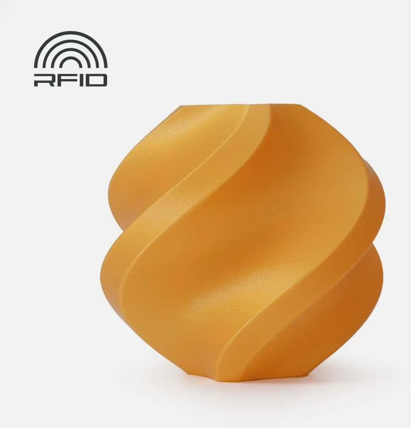 Bambu Lab PLA Basic plastikas 1.75mm 1kg – komplektuojamas su daugkartinio naudojimo ritė – Gold