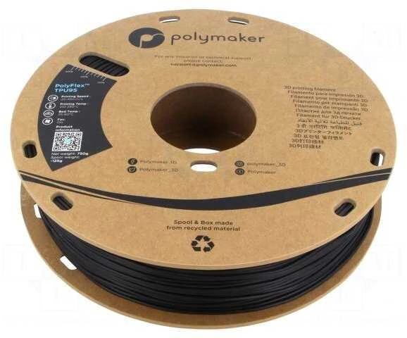 Polymaker PolyFlex TPU-95A - 0.75kg - 1.75mm - Juodas