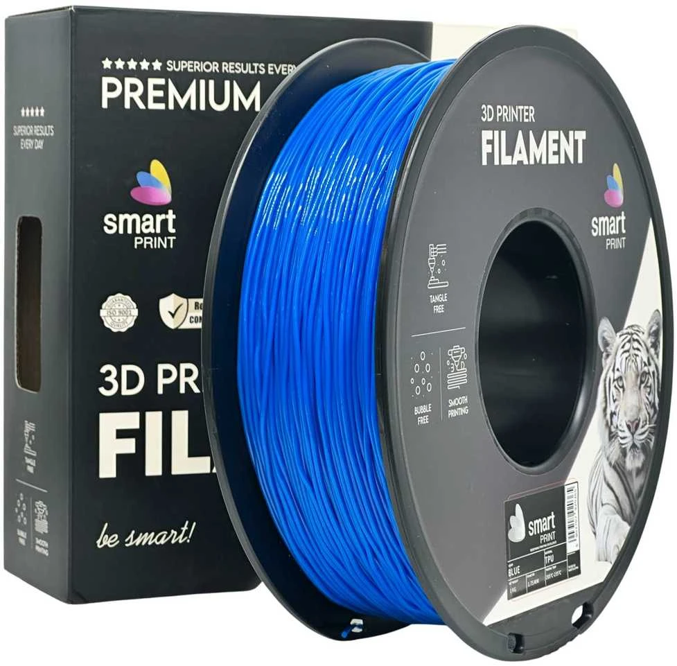 3D Plastikas – Filamentas TPU mėlynos spalvos | 1.75 mm, 1kg | SPrint