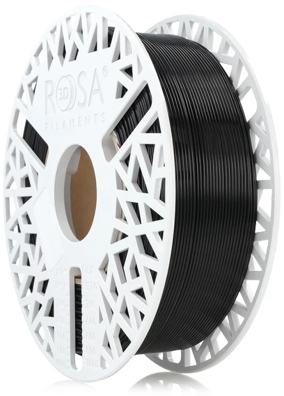 3D plastikas PET-G 1.75mm 1kg Rosa3D - Juodas