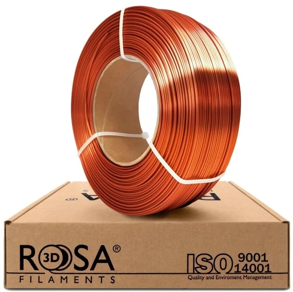 3D plastikas PLA 1.75mm 1kg refill pakuotė Rosa3D - Raudona copper