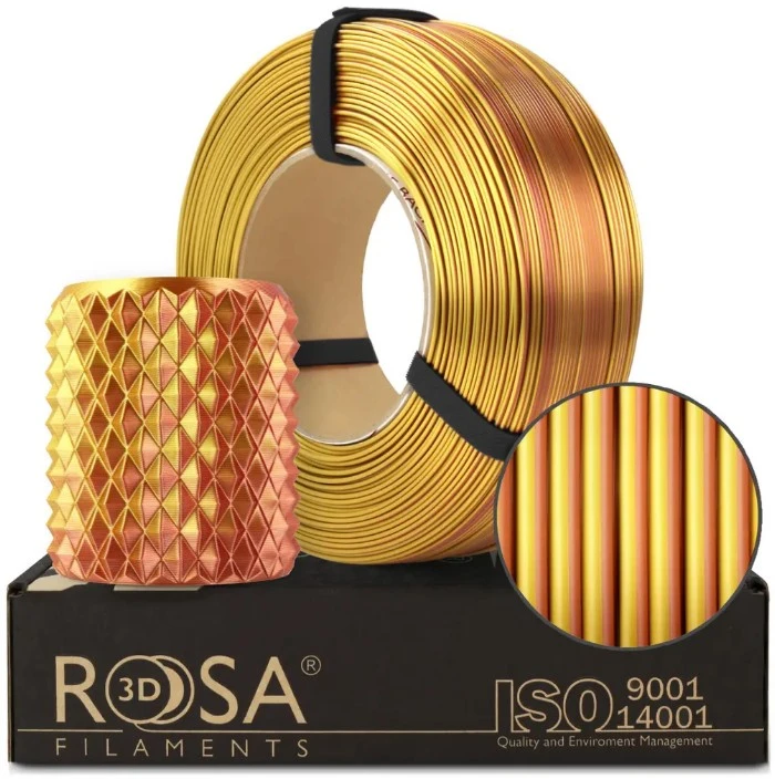Rosa3D Refill PLA Magic Silk siūlas 1.75 mm 1kg - Auksinis-varis