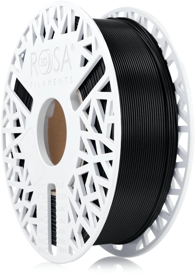 3D plastikas PLA 1.75mm 1kg Rosa3D - Juodas