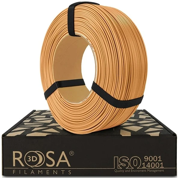 3D plastikas PLA ruda šviesiai 1.75mm 1kg refill pakuotė Rosa3D