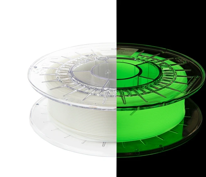 3D plastikas PLA šviečiantis tamsoje Glow in the Dark Geltona-Žalias 0.5kg SPECTRUM