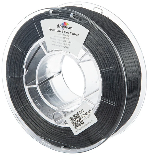 3D plastikas TPU+20CF S-Flex juodas 0.25kg Spectrum