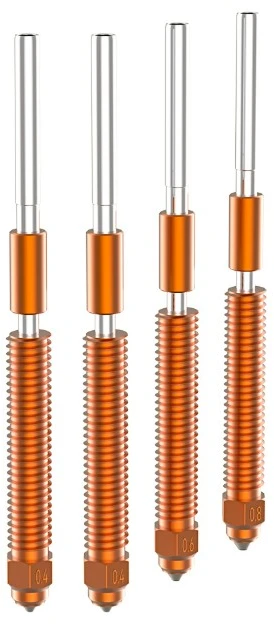 3D spausdintuvo K2PLUS / Creality-Hi purkštukų komplektas "Unicorn" 2x0.4mm 1x0.6mm 1x0.8mm CREALITY