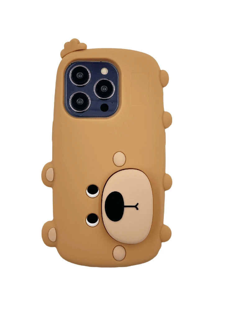 3Dcase DĖKLAS DĖKLAS 3D MEŠKUČIO DĖKLAS SU STOVĖJU IPHONE 13