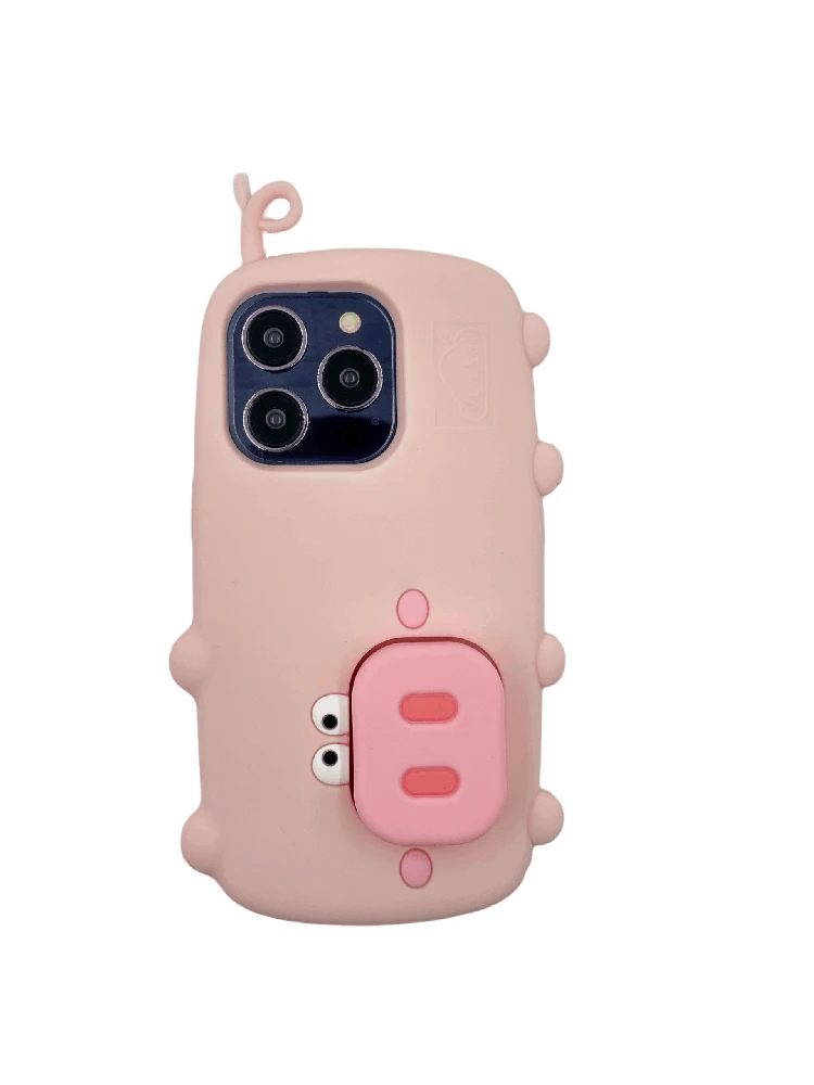 3Dcase DĖKLAS CASE 3D PIG WITH IPHONE 14 PRO STAND