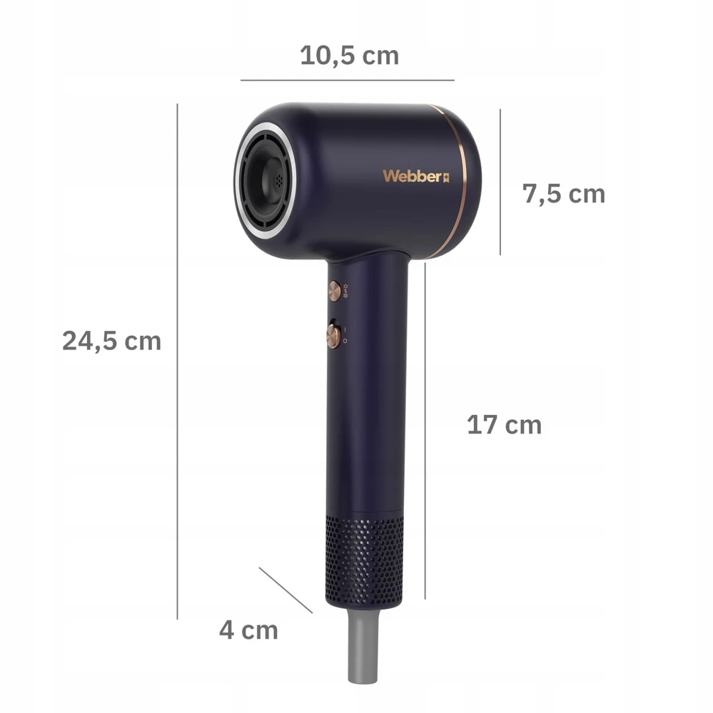 Plaukų džiovintuvas Webber Venta HD1698 3w1 tamsiai mėlyna
