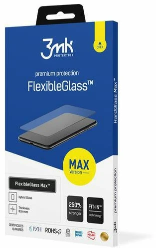3MK FlexibleGlass Max Samsung Galaxy M34 M346 5G juodas, hibridinis stiklas su sustiprintais kraštais