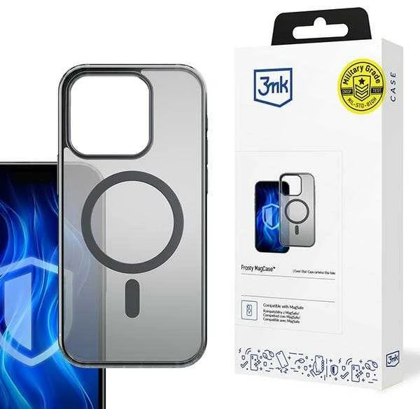 3MK Frosty Mag Apple iPhone 15 Pro dėklas telefonui juodos spalvos