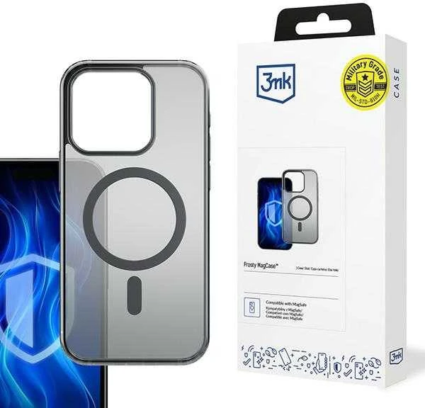 Dėklas 3mk Frosty MagCase Apple iPhone 16 Pro Max juodas