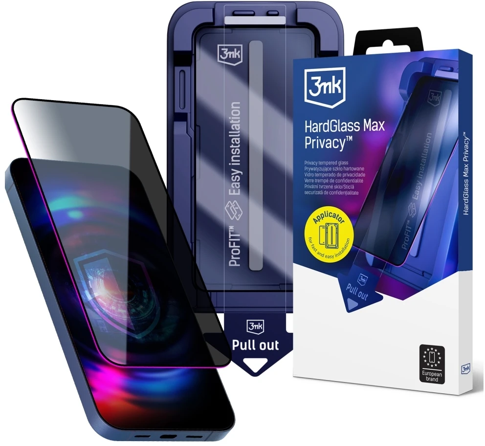 3MK HardGlass Max Privacy apsauginis stiklas su aplikatoriumi, skirtas Samsung Galaxy S24/S25