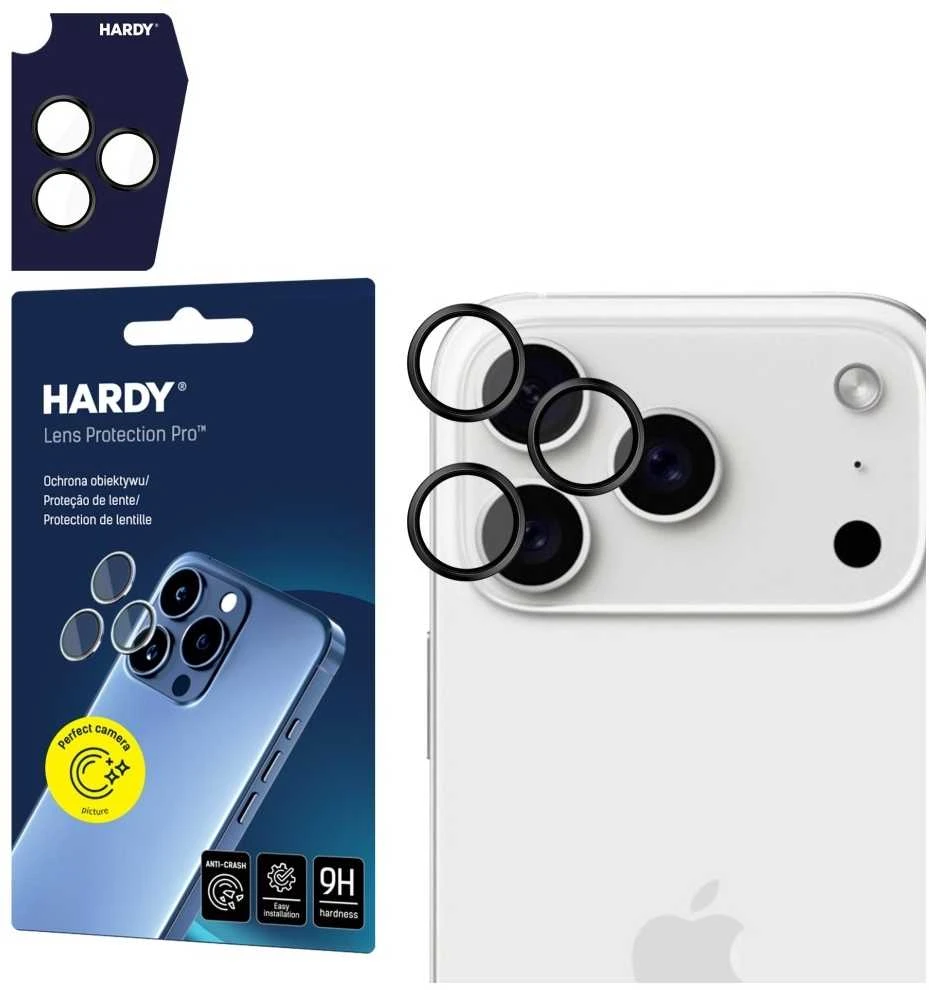 3Mk apsauga 3mk HARDY objektyvo apsaugos Pro objektyvo stiklas iPhone 17 Pro / 17 Pro Max - juodas