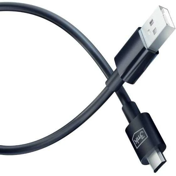 3MK Hyper Cable USB-A – Micro USB1.2m 5V 2,4A juodos spalvos cable