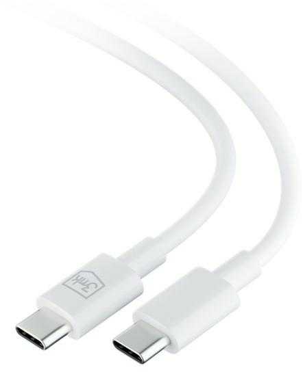 3MK Hyper Kabelis USB-C - USB-C 100W 1.2m baltos spalvos Kabelis