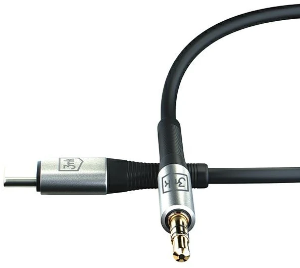 3MK AUX kabelis USB-C – 3,5 mm lizdas 1 m