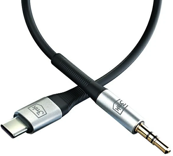 3MK AUX kabelis USB-C – 3,5 mm lizdas 1 m