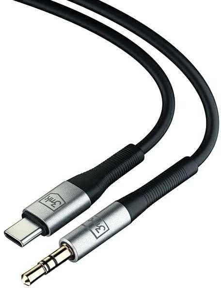 3MK USB-C į Jack 3.5 mm laidas su metalinėmis jungtimis