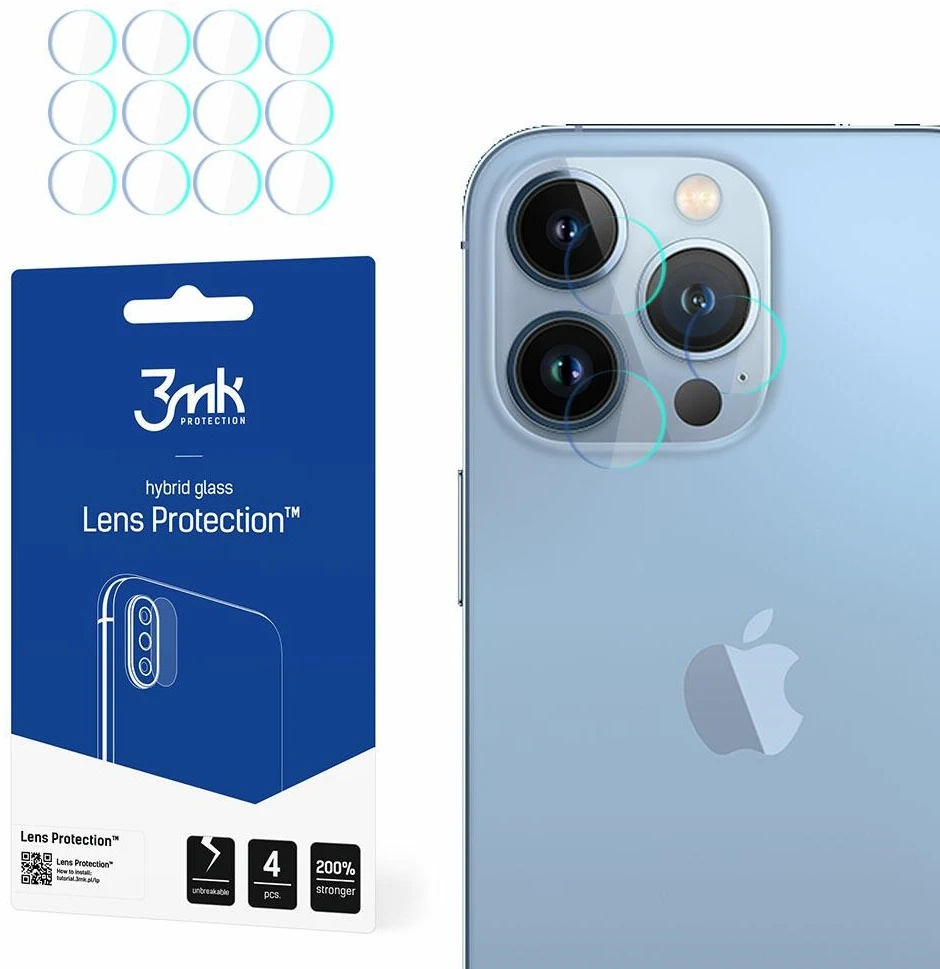 LCD apsauginė plėvelė kamerai 3MK Hybrid Glass Lens Apple iPhone 13 Pro