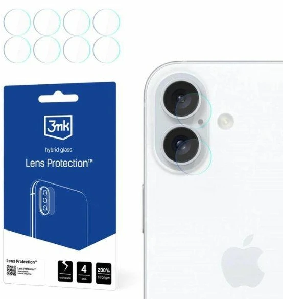 3MK objektyvo apsauga Apple iPhone 16 Plus 6.7" kameros objektyvo apsaugai, 4 vnt.