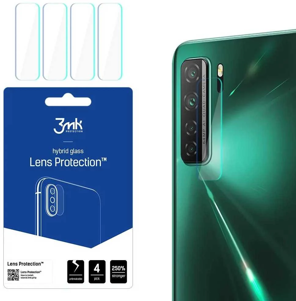 HYBRID GLASS 3MK FLEXIBLE GLASS LENS HUAWEI P40 LITE 5G FOR CAMERA 4 PCS.