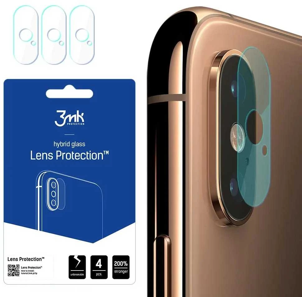 HYBRID GLASS 3MK FLEXIBLE GLASS LENS IPHONE XS MAX FOR CAMERA 4 PCS.