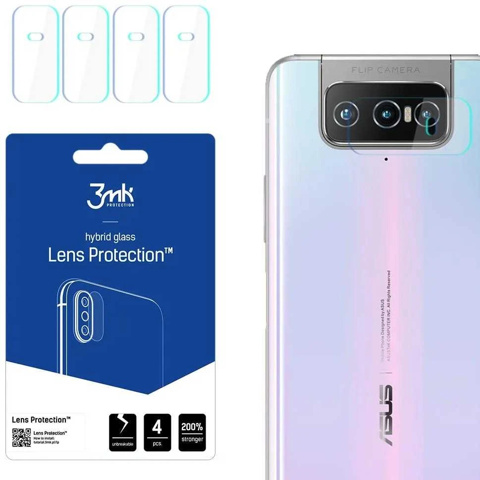3MK FLEXIBLE GLASS LENS ASUS ZENFONE 7 PRO HYBRID GLASS FOR 4 PCS CAMERA