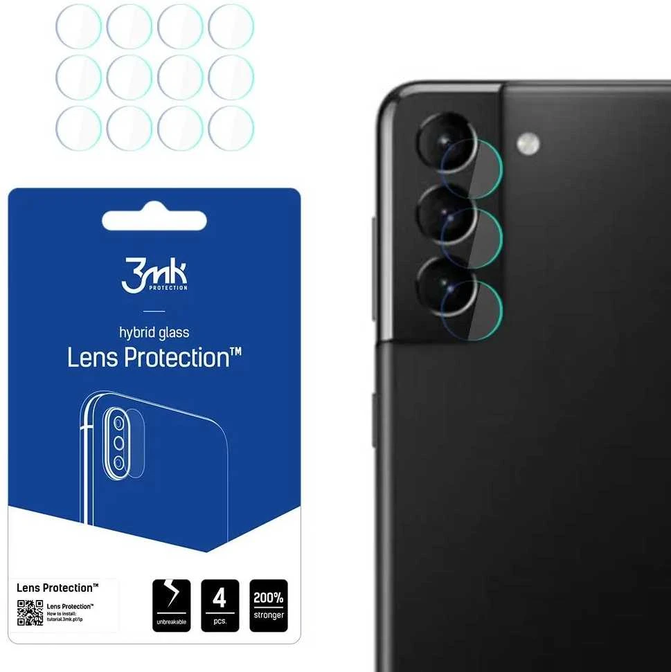 LCD apsauginė plėvelė kamerai 3MK Hybrid Glass Lens Samsung G991 S21 5G