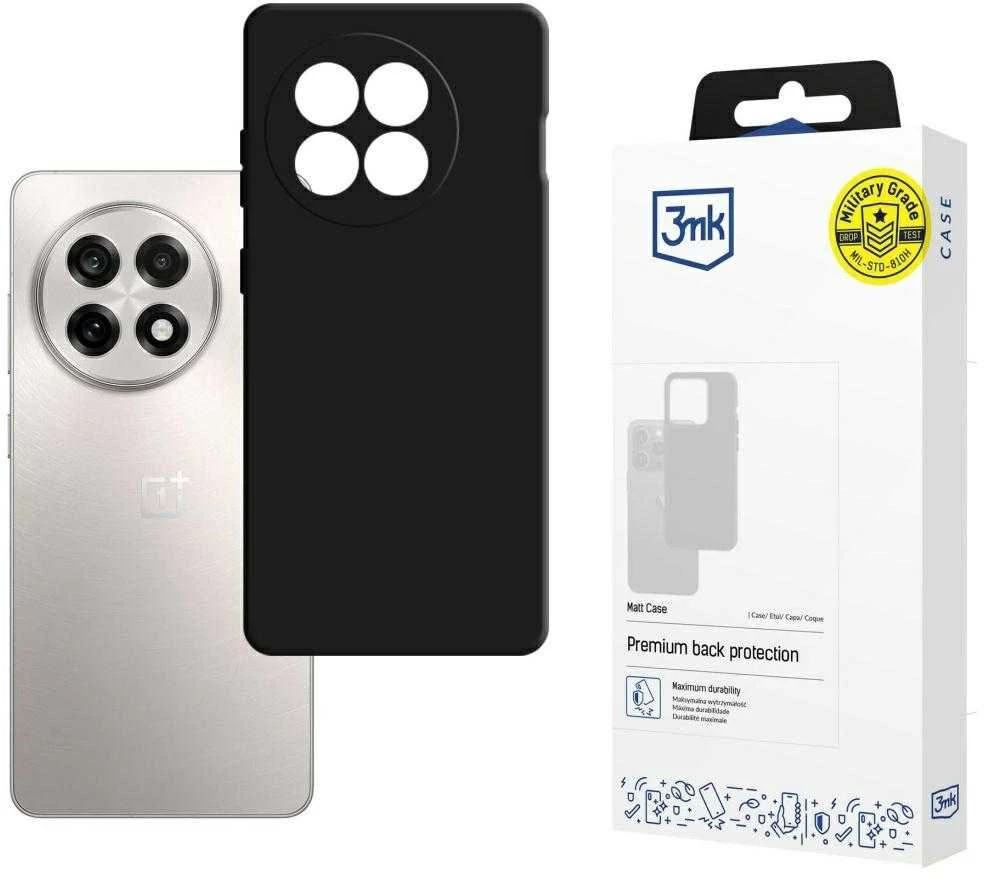 3Mk apsauginis 3mk matinis dėklas, skirtas OnePlus 13R/ACE 5 - matinis juodas
