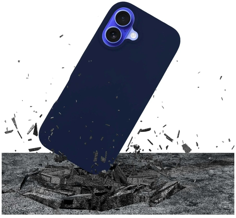 3MK silikoninis dėklas Apple iPhone 16 6.1" tamsiai mėlynas