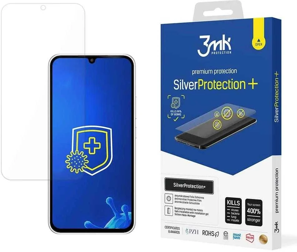 3MK SilverProtect+ Samsung A35/A55 5G šlapiam montavimui skirta antimikrobinė plėvelė