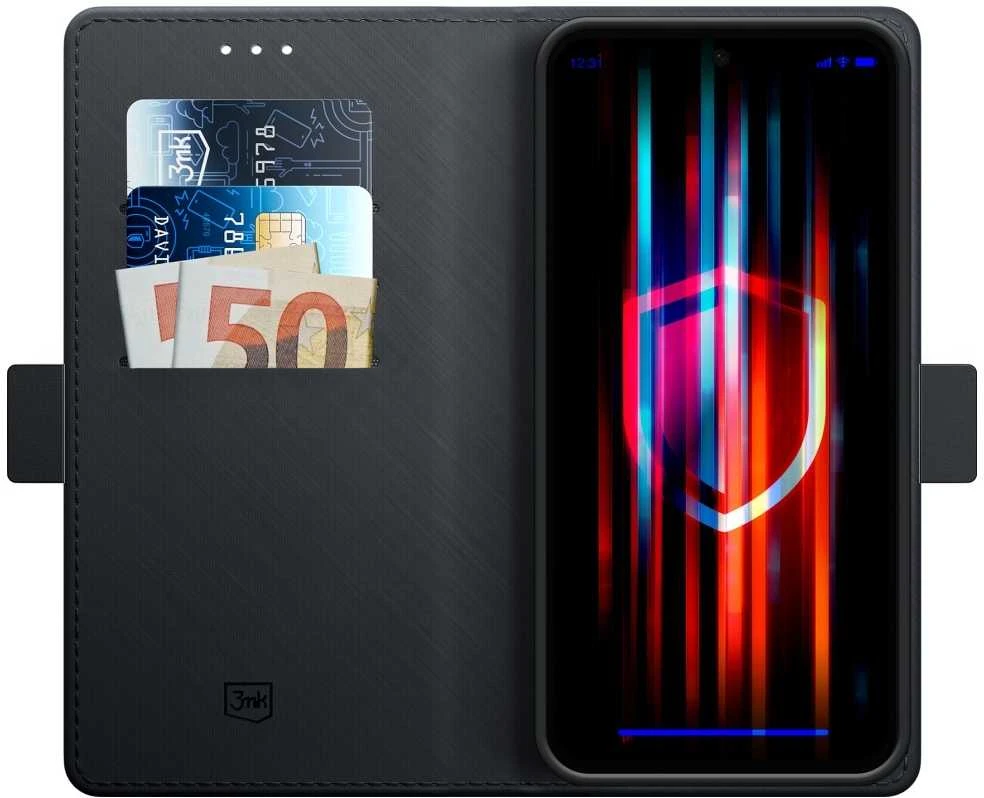 Dėklas 3MK Wallet Case skirtas Samsung Galaxy A54 5G juodos spalvos