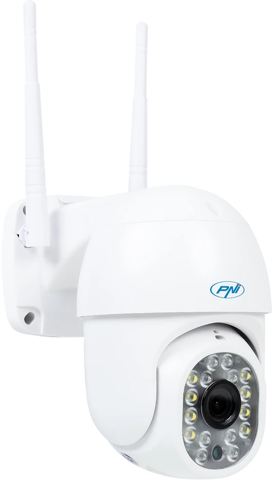 4 dalių rinkinys PNI IP440 WiFi PTZ belaidė vaizdo stebėjimo kamera, 4MP, skaitmeninis priartinimas, micro SD lizdas, autonominė, judesio aptikimo signalizacija, judesio sekimas