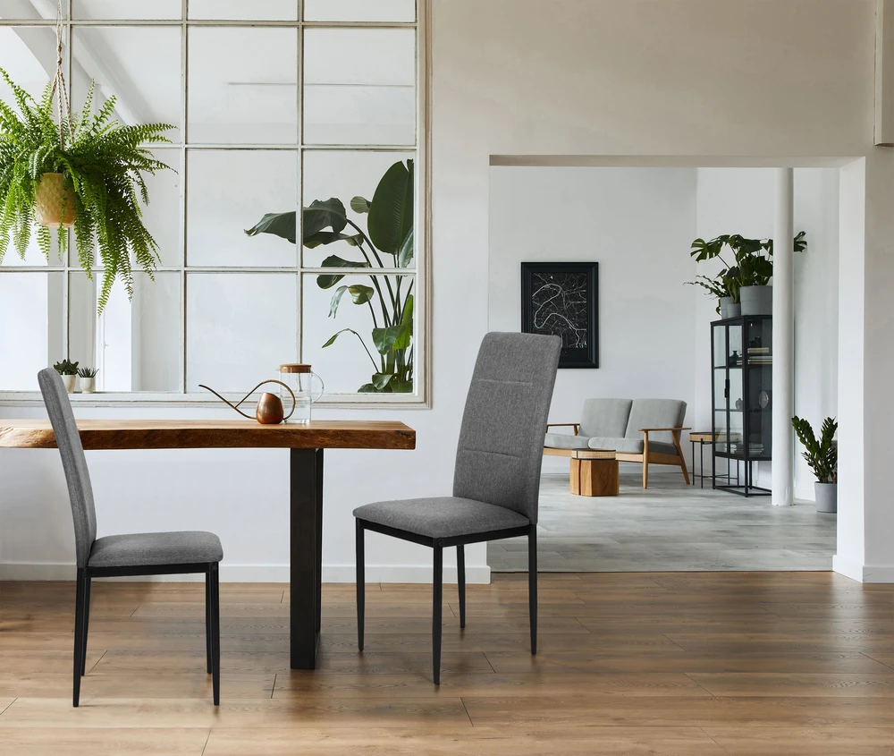 Modernhome Pilkas 4 kėdžių komplektas valgomajam ir svetainei