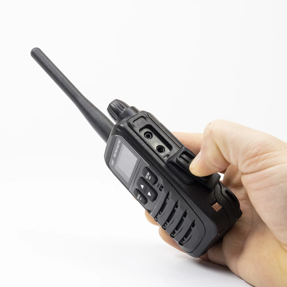 4 nešiojamų radijo stotelių rinkinys PNI PMR R45 PRO 446MHz, 0.5W, 99 programuojami kanalai, 16 PMR ir 38 CTCSS bei 104 DCS tonai, 5 lygių Squelch, VOX, TOT, BCL, Scan, Roger Beep