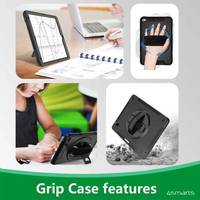 4Smarts Rugged Case Grip, skirta Apple iPad 11\" (A16, 2025) / iPad 10.9\" (10.Gen.) juodas