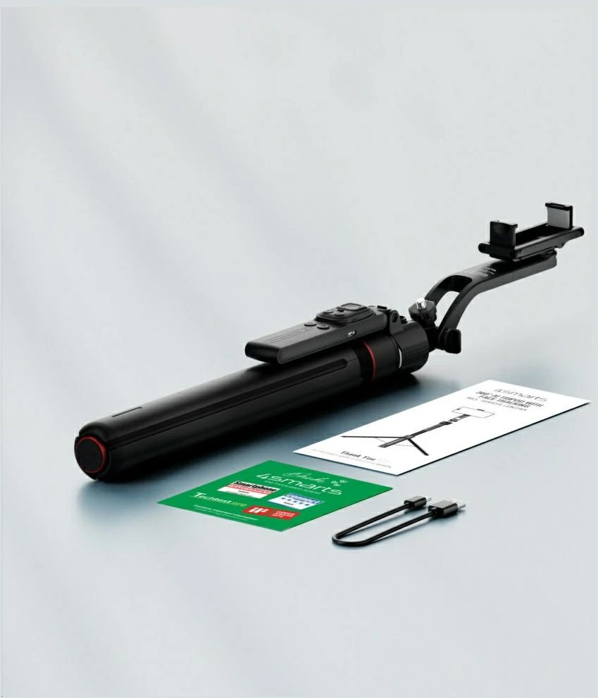 „4smarts“ asmenukių lazdelės trikojis su 360° dirbtinio intelekto veido sekimu, juodas