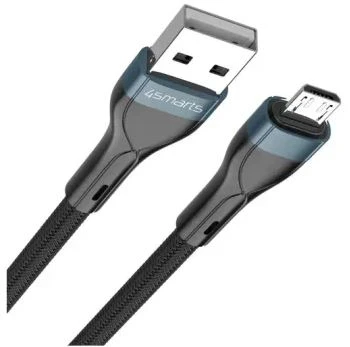 4Smarts USB-A to Micro Cable PremiumCord 10W 1m., juodas