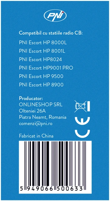 6 kontaktų mikrofonas PNI Escort radijo stotelėms HP 8000/8001/8024/9000/9001 / 8000L / 8001L