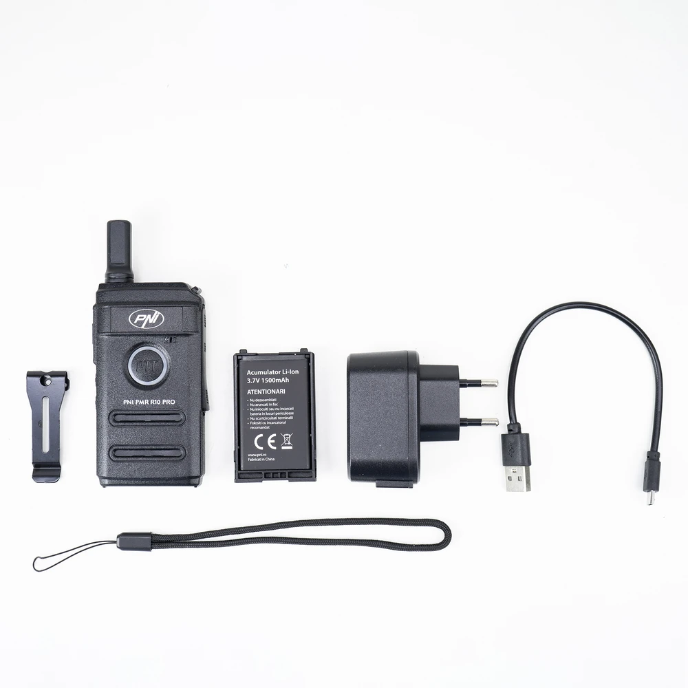 6 nešiojamų radijo stotelių rinkinys PNI PMR R10 PRO, 446MHz, 0.5W, 16 programuojamų kanalų, 16 PMR ir 50 CTCSS bei 104 DCS tonų, Monitorius, Nuskaitymas
