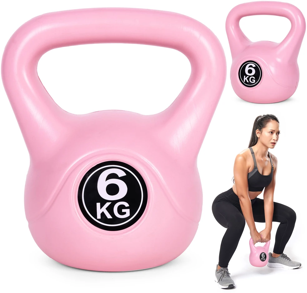 Kettlebell 6kg, treniruoklis, hantelis, svarmuo, rožinis, ModernHome